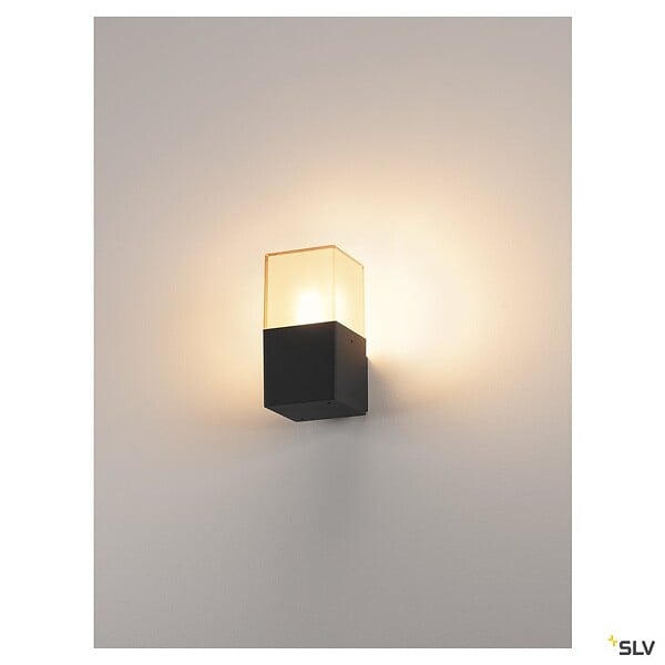 SLV - Applique extérieure SLV GRAFIT, carré, anthracite, E27/TC-DSE, 11W max, IP44 - large