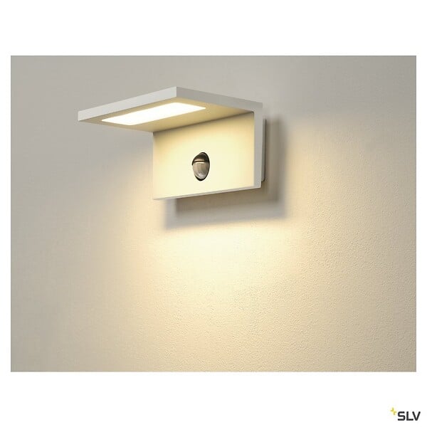 SLV - Applique extérieure SLV ANGOLUX SENSOR, blanc, LED, 9,8W, 3000K, IP44, détecteur de mouvements - large
