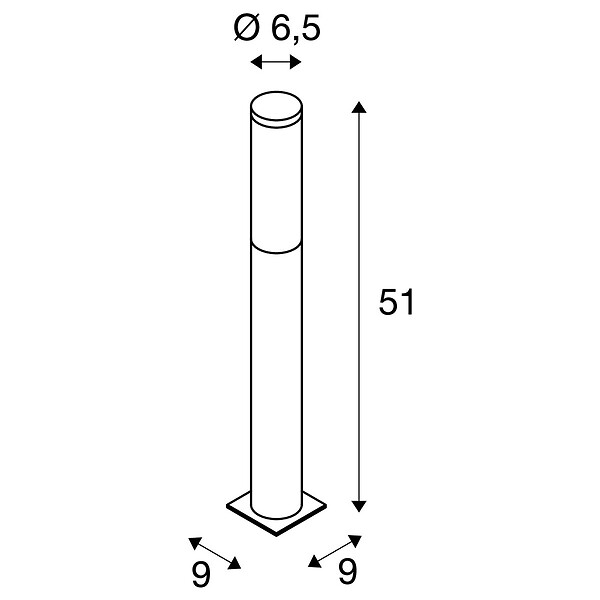SLV - Borne extérieure SLV BIG NAILS inox 304, E27, 15W - Hauteur 50 cm - large