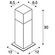 SLV - Borne extérieure SLV GRAPHIT 30, carré, anthracite, E27, 11W - Hauteur 30 cm - vignette