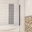 AICA SANITAIRE - Pare de baignoire en verre anticalcaire 40x130cm profilé en aluminium noir mat - vignette