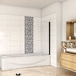 AICA SANITAIRE - Pare de baignoire en verre anticalcaire 40x130cm profilé en aluminium noir mat - vignette