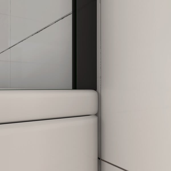 AICA SANITAIRE - Pare de baignoire en verre anticalcaire 40x130cm profilé en aluminium noir mat - large