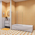 AICA SANITAIRE - Pare baignoire transparent en deux volets 110x140cm - vignette