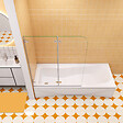 AICA SANITAIRE - Pare baignoire transparent en deux volets 100x140cm - vignette