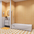 AICA SANITAIRE - Pare baignoire transparent en deux volets 100x140cm - vignette