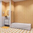 AICA SANITAIRE - Pare baignoire transparent en deux volets 100x140cm - vignette