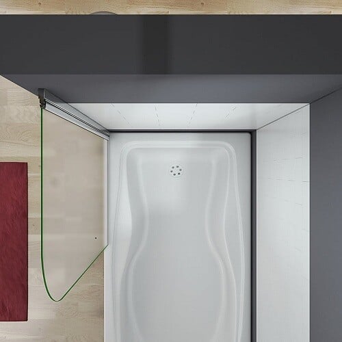 AICA SANITAIRE - Pare baignoire pivotante en verre dépoli écran de baignoire 80x140cm,AICA Sanitaire - large