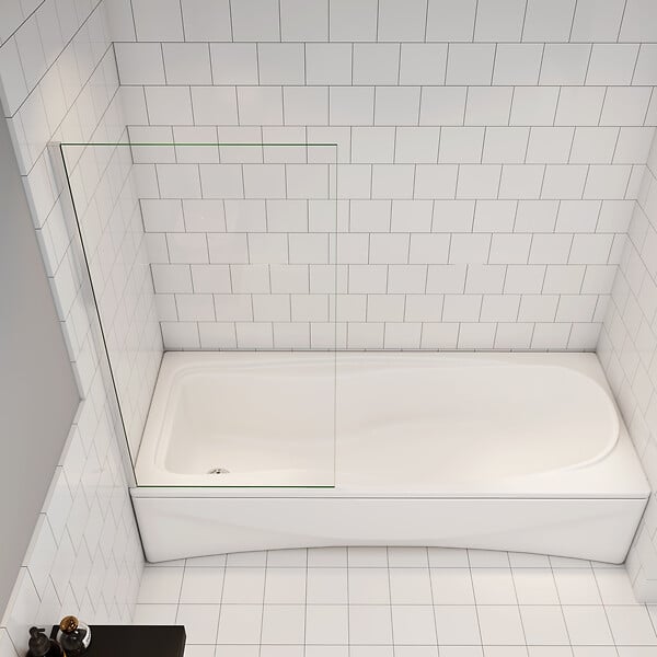 AICA SANITAIRE - Pare baignoire transparent 70x130cm proflé chromé - large
