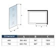 AICA SANITAIRE - Pare baignoire transparent 70x130cm proflé chromé - vignette