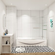 AICA SANITAIRE - Pare baignoire L.140xH.120cm avec poignée en acier inox - vignette