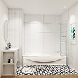 AICA SANITAIRE - Pare baignoire L.140xH.120cm avec poignée en acier inox - vignette
