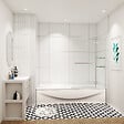 AICA SANITAIRE - Pare baignoire L.140xH.90cm avec poigniée en acier inox - vignette
