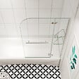 AICA SANITAIRE - Pare baignoire L.140xH.90cm avec poigniée en acier inox - vignette