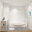 AICA SANITAIRE - Pare baignoire L.140xH.90cm avec poigniée en acier inox - vignette