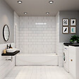 AICA SANITAIRE - Pare baignoire transparent 40x130cm proflé chromé - vignette
