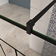 AICA SANITAIRE - Paroi de douche design moderne en cadre noir mat installation facille 90x200cm avce barre de fixation carré en 90cm - vignette