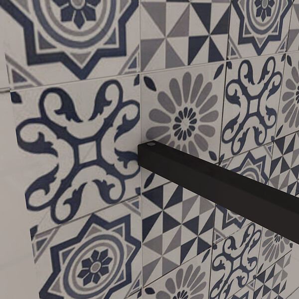 AICA SANITAIRE - Paroi de douche design moderne en cadre noir mat installation facille 90x200cm avce barre de fixation carré en 90cm - large