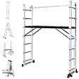 HOSTRÃ–M - HOSTRÖM Echafaudage roulant SCAFFOLDAX2X7, échafaudage jardin et pliant multifonction 4 en 1, echelle 2 plans, H max Travail 4,74m, Garantie 5 ans - vignette