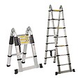 SECURY-T - Echelle/escabeau télescopique double - Aluminium 2x7 marches H4.4m (2,2+2,2) - vignette