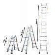 SECURY-T - Échelle articulée pliante et télescopique en aluminium 4x4 marches 3,88m + 1 tablette - vignette