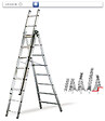 TUBESCA COMABI - Echelle Pronor Transformable 3 Plans - 6m84 - 3x10 - vignette