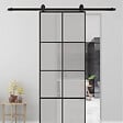 SECURY-T - Rail porte coulissante - 2M - Porte en bois, verre, aluminium - Noir - vignette