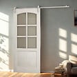 SECURY-T - Rail porte coulissante - 2M - En applique - Porte en bois - Argent - vignette