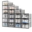 SECURY-T - Rangement chaussures - Boites à chaussures - Noires et transparentes- Lot de 18 - vignette