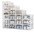 SECURY-T - Range chaussure - Boites à chaussures - Blanc et transparent - Lot de 18 - vignette