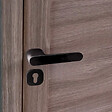 SECURY-T - Poignées de porte sur rosace oblongue noir mat - Modèle Marina Trou de cylindre i - vignette