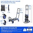 HOSTRÃ–M - HOSTRÖM 2-en-1, Chariot à roulettes et Diable Pliant, Chariot Pliable Max 136kg, Diable Demenagement Max 68kg, Roues pivotantes 360°, Garantie 5 Ans. - vignette