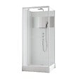 AURLANE - Cabine de Douche Carrée 90x90cm Porte Pivotante - Blanche - Bande Effet Miroir - SQUARE STRIPE - vignette