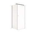 AURLANE - Retour pour Porte de Douche 90x195cm Verre Trempe 8mm Anticalcaire - Alu Noir - DARK ELEMENTARY - vignette