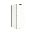 AURLANE - Retour pour Porte de Douche 80x195cm Verre Trempe 8mm Anticalcaire - Alu Noir - DARK ELEMENTARY - vignette