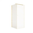 AURLANE - Retour pour Porte de Douche 80x195cm Verre Trempe 8mm Anticalcaire - Alu Or Brosse - GOLD ELEMENTARY - vignette
