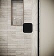 AURLANE - Porte de Douche Pivotante 80x195cm - Verre Trempe 8mm Anticalcaire - Alu Noir - DARK ELEMENTARY - vignette
