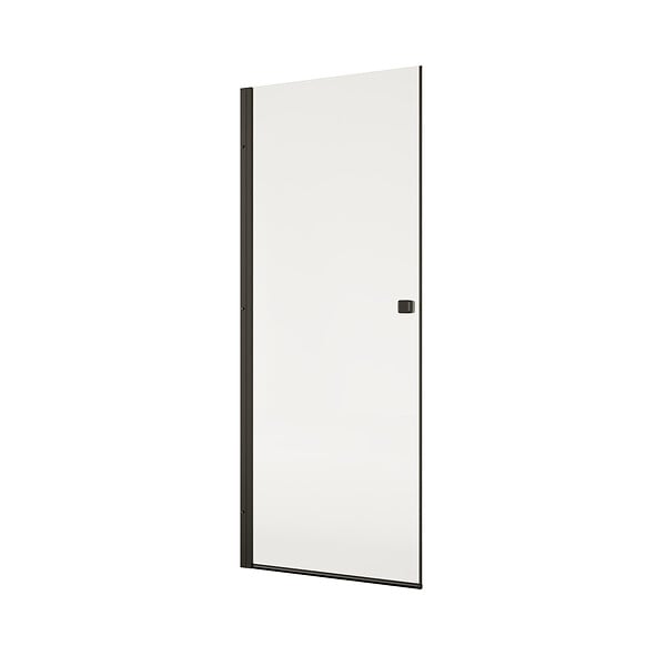 AURLANE - Porte de Douche Pivotante 80x195cm - Verre Trempe 8mm Anticalcaire - Alu Noir - DARK ELEMENTARY - large