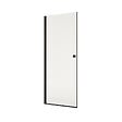 AURLANE - Porte de Douche Pivotante 80x195cm - Verre Trempe 8mm Anticalcaire - Alu Noir - DARK ELEMENTARY - vignette