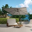 CONCEPT USINE - Bundle parasol 3x4m déporté rotatif gris + housse CESARE - vignette