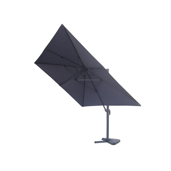 CONCEPT USINE - Bundle parasol 3x4m déporté rotatif gris + housse CESARE - large