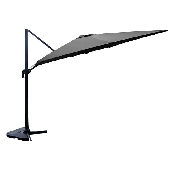 CONCEPT USINE - Bundle parasol 3x4m déporté rotatif gris + housse CESARE - large