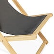 ID MARKET - Lot de 2 chaises longues pliantes chilienne bois toile gris anthracite - vignette