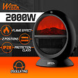 WARMTECH - Chauffage soufflant oscillant 2000W - ambiance feu de bois. - vignette