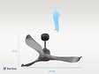 PURLINE - Ventilateur de plafond Réversible  Thermostat Wifi Moteur à courant continu Toits en pente Télécommande Mémoire - vignette