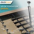 DECKLINEA - Vis de Fondation SPIRAL - Pour Terrasse Bois - Hauteur : 120 cm - Equerre en L fournis - Fixation Sans Beton - Facile & Rapide à Monter - vignette