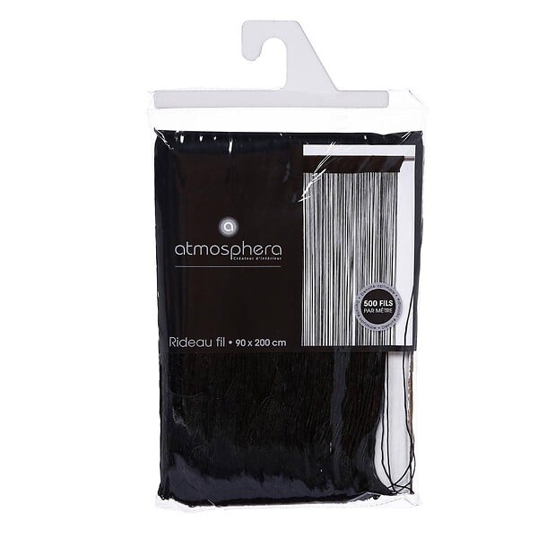 ATMOSPHERA - Rideau fil Noir 90 x 200 cm densité optimale - large
