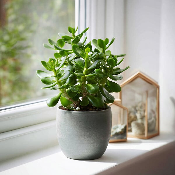 PLANT IN A BOX - Arbre à jade - Crassula ovata - Hauteur 15-25cm - Pot 12cm - large