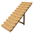 VINUOVO - BERLIN Escalier extérieur bois 11 marches H 190cm L-120cm - avec contre marche - vignette