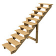 VINUOVO - BERLIN Escalier extérieur bois 11 marches H 190cm L-80cm - sans contre marche - vignette